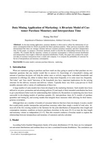 Data Mining Application of Marketing: A Bivariate Model of Cus-