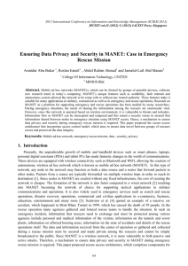 Ensuring Data Privacy and Security in MANET: Case in Emergency