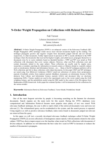 N-Order Weight Propagation on Collections with Related Documents Fadi Yamout Abstract.