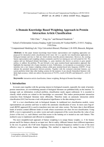 A Domain Knowledge Based Weighting Approach in Protein Interaction Article Classification