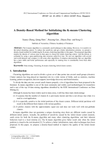 A Density-Based Method for Initializing the K-means Clustering Algorithm