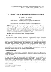 An Empirical Study of Internet-Based Collaborative Learning Yu Fengjun and Tao Yuan