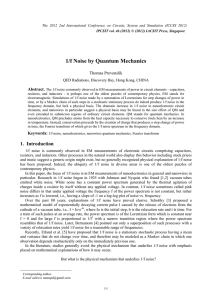 1/f Noise by Quantum Mechanics Thomas Prevenslik Abstract.