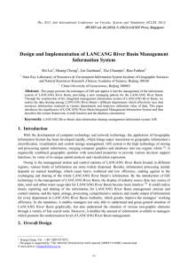 Design and Implementation of LANCANG River Basin Management Information System Shi Lei