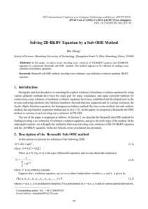 Solving 2D-BKDV Equation by a Sub-ODE Method Bin Zheng