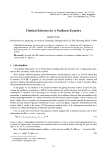 Classical Solutions for A Nonlinear Equation Qinghua Feng