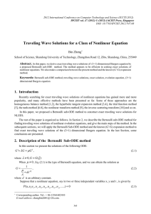 Traveling Wave Solutions for a Class of Nonlinear Equation Bin Zheng