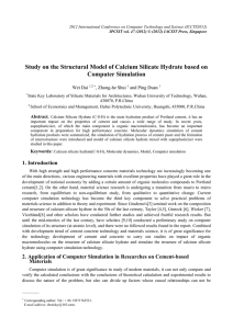 Study on the Structural Model of Calcium Silicate Hydrate based... Computer Simulation Wei Dai , Zhong-he Shui