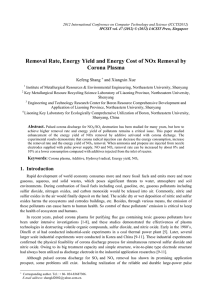 Removal Rate, Energy Yield and Energy Cost of NOx Removal... Corona Plasma Kefeng Shang and Xiangxin Xue