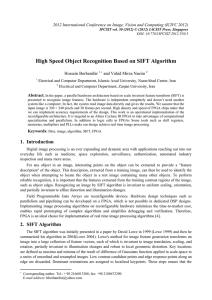 High Speed Object Recognition Based on SIFT Algorithm Hossein Borhanifar