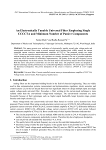 An Electronically Tunable Universal Filter Employing Single