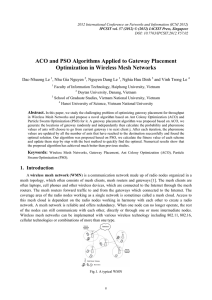 ACO and PSO Algorithms Applied to Gateway Placement Dac-Nhuong Le