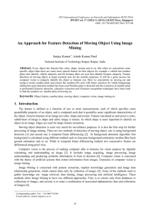 An Approach for Feature Detection of Moving Object Using Image Mining