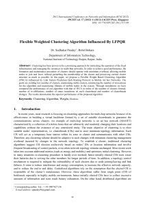 Flexible Weighted Clustering Algorithm Influenced By LFPQR  Dr. Sudhakar Pandey