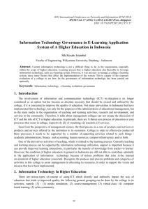 Information Technology Governance in E-Learning Application Mh.Rozahi Istambul Abstract.