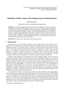 Simulation of finite volume of hot forging process of industrial... Mahdi Maarefdoust  Abstract.