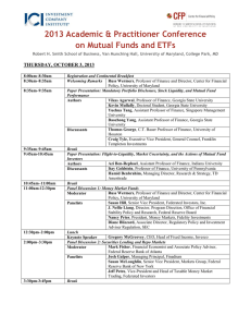 2013 Academic &amp; Practitioner Conference on Mutual Funds and ETFs