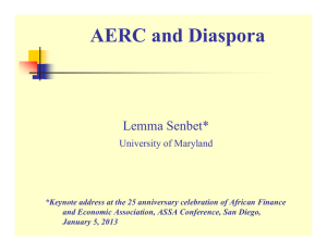 AERC and Diaspora Lemma Senbet* University of Maryland