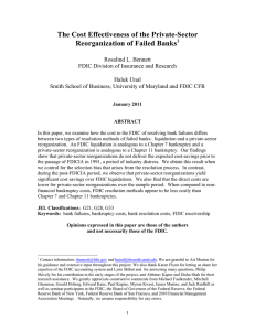 The Cost Effectiveness of the Private-Sector Reorganization of Failed Banks