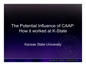 The Potential Influence of CAAP: How it worked at K-State