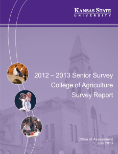 2012 – 2013 Senior Survey College of Agriculture Survey Report