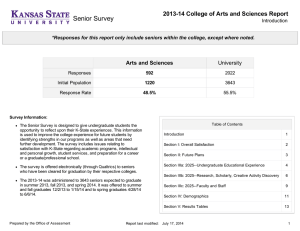 Senior Survey 2013-14 College of Arts and Sciences Report Arts and Sciences University