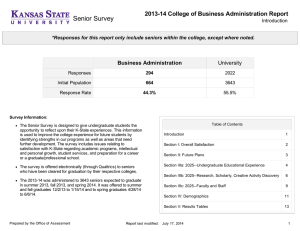 Senior Survey 2013-14 College of Business Administration Report Business Administration University