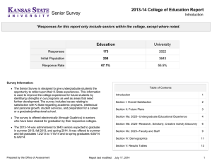 Senior Survey 2013-14 College of Education Report Education University