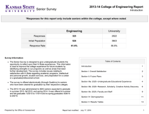 Senior Survey 2013-14 College of Engineering Report Engineering University