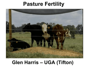 Pasture Fertility – UGA (Tifton) Glen Harris