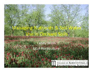 Managing Nutrients &amp; Soil Water  Use in Orchard Soils Lenny Wells UGA Horticulture