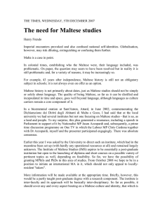 The need for Maltese studies