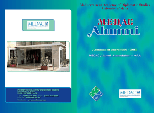 Alumni MEDAC Mediterranean Academy of Diplomatic Studies University of Malta