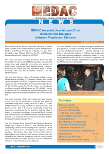 N E W S MEDAC Awarded Jean Monnet Chair
