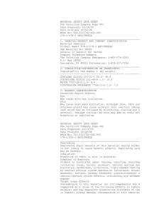 MATERIAL SAFETY DATA SHEET The Valvoline Company Page 001 Date Prepared: 10/24/05