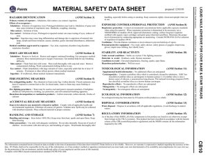 MATERIAL SAFETY DATA SHEET C B Paints