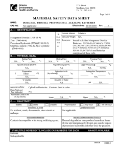 MATERIAL SAFETY DATA SHEET Gillette Environment Health and Safety