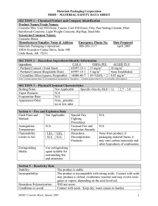 Materials Packaging Corporation MSDS – MATERIAL SAFETY DATA SHEET