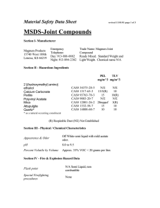MSDS-Joint Compounds Material Safety Data Sheet