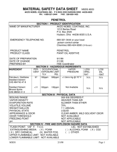 MATERIAL SAFETY DATA SHEET MSDS #223