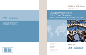 Seizing the Opportunity in Public-Private Partnerships a report of the csis