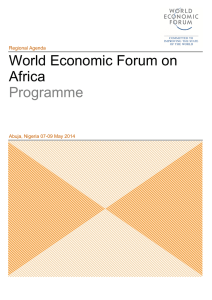 World Economic Forum on Africa Programme Regional Agenda