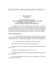 Legal Notice 38 of 2014 – Malta Government Gazette 19,204 –...  EDUCATION ACT (CAP. 327)