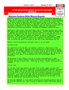 Asbestos Updates-Mike Warren Reports TROUBLE! F