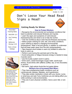 Don’t Loose Your Head Read Signs a Head! Getting Ready for Winter