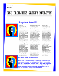 KSU FACILITIES SAFETY BULLETIN Occupational Noise-OSHA