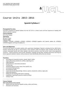 Course Units 2015-2016 Spanish Syllabus C Prerequisite for entry