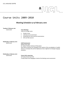 Course Units 2009‐2010  Meeting Schedule 15‐19 February 2010 