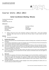 Course Units 2012‐2013  Senior Coordinators Meeting ‐ Minutes 