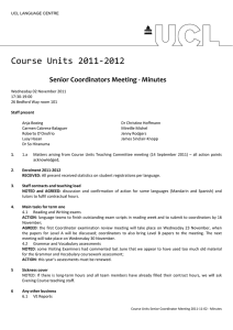 Course Units 2011‐2012  Senior Coordinators Meeting ‐ Minutes 